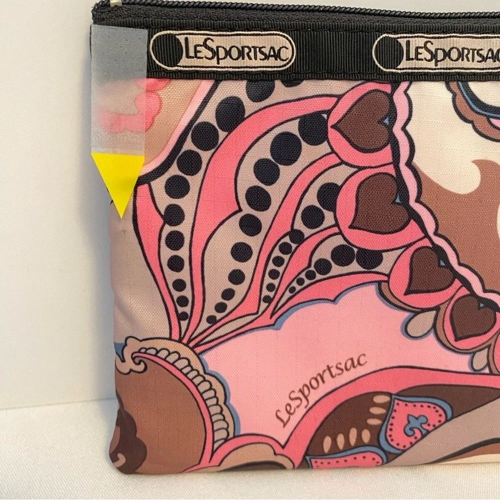 LeSportSac 3-Zip Cosmetic Bag Pink Paisley